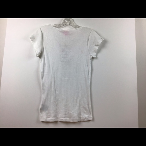 Tee,white ribbed, with neck decor. - Picture 2 of 5